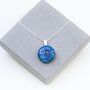 Blue Dichroic Glass Pendant Necklace, thumbnail 2 of 8