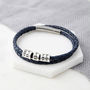 Personalised Silver Bead Leather Wrap Bracelet, thumbnail 1 of 7