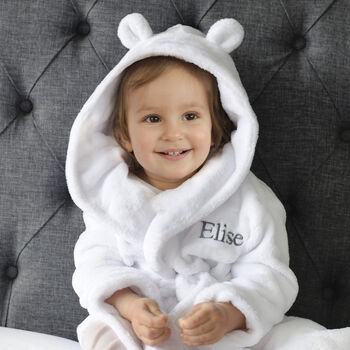 Personalised White Baby Gown With Bear Comforter Set, 3 of 12