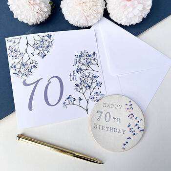 70th Birthday Floral Coaster, 4 of 7