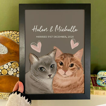 Personalised Purrfect Anniversary Print For Cat Lovers, 2 of 4