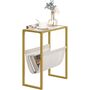 Glass Side Table End Table With Magazine Holder Sling, thumbnail 6 of 9
