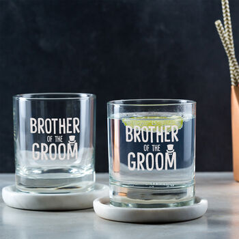 Engraved Brother Of The Groom Wedding Party Whiskey Tumbler, 3 of 4