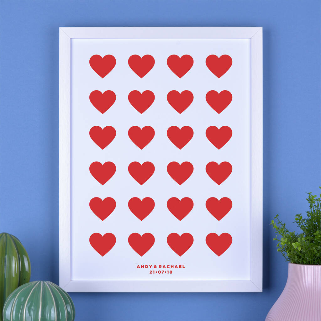Personalised Love Hearts Print, 1 of 7