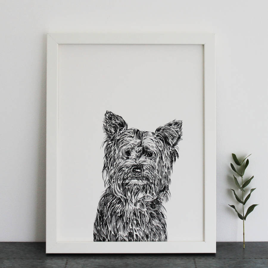 yorkshire terrier print by ros shiers | notonthehighstreet.com