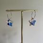 Handmade Leather Star Hoop Earrings Marbled, thumbnail 5 of 8