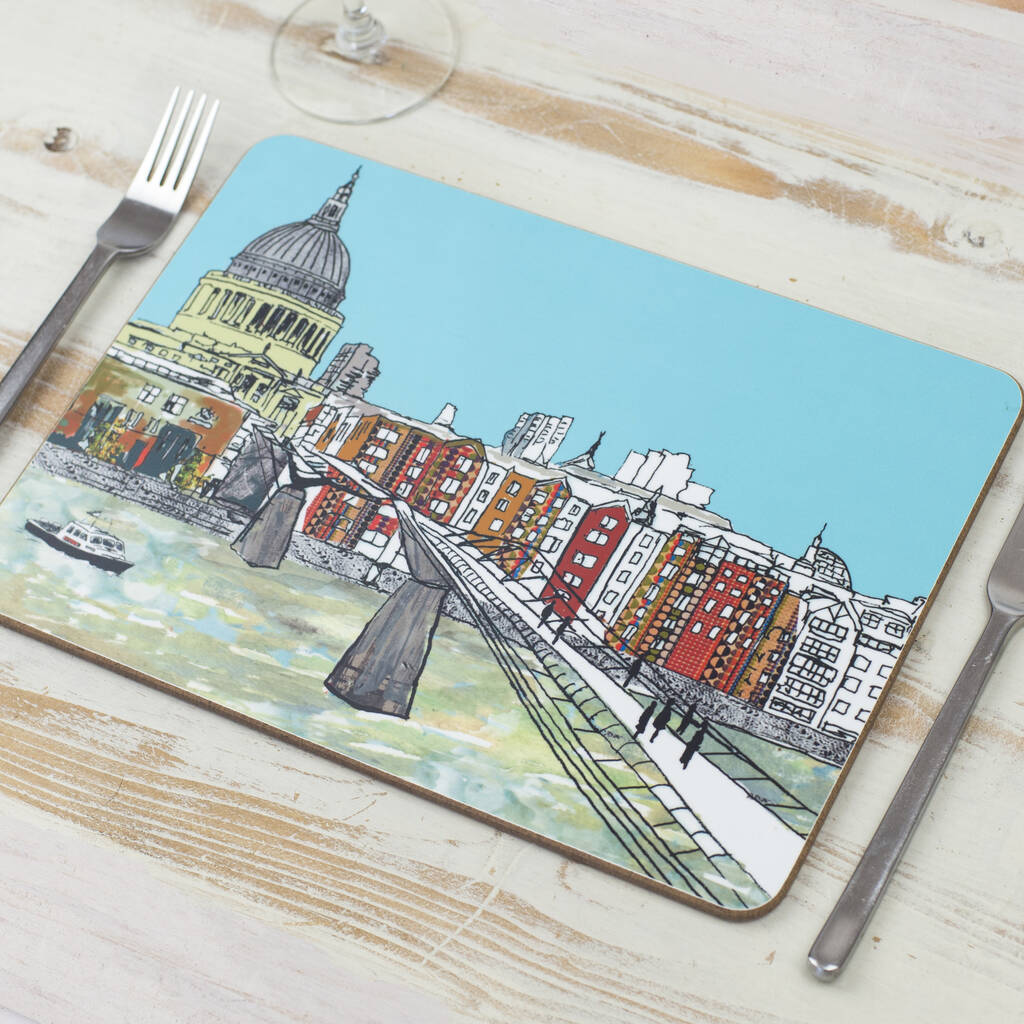 Set Of Four London Placemats By Emmeline Simpson