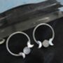 Handmade Sterling Silver Triple Goddess Moonstone Earrings, thumbnail 1 of 6