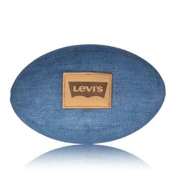 Personalised Denim Rugby Ball Four Panel Jeans Ball, 2 of 3