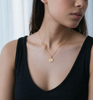 Nami 18 K Gold Plated Wave Pendant, 2 of 5