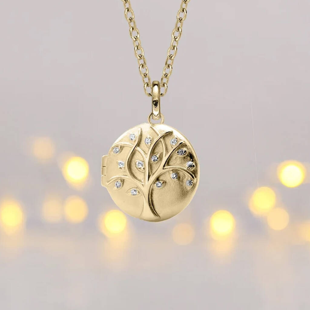Personalised 18ct Gold Plated Tree Of Life Locket, 1 of 9