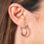 Stainless Steel Hammered Hoop Earrings, thumbnail 7 of 9