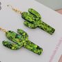 Cactus Glitter Earrings, thumbnail 2 of 4