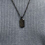Personalised Men’s Contemporary Black Dog Tag Necklace, thumbnail 6 of 9