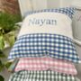 Gingham Name Cushion, thumbnail 3 of 11
