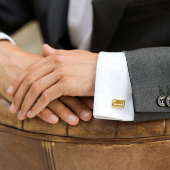Usher Rhodium, Gold Or Rose Gold Plated Cufflinks, 8 of 12