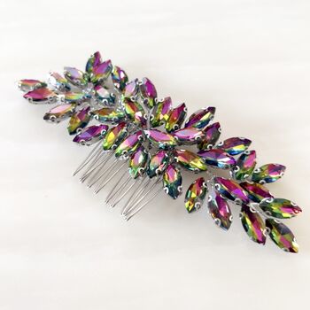 ‘Enya’ Rainbow Crystal Hair Comb, 3 of 6