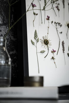 A3 Pressed Flower Art Botanical Wall Art In Black Frame, 4 of 7