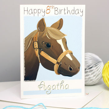 Personalised Pony Horse Birthday Card, 4 of 9