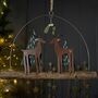 Pair Of Deer On Twig Hanging Christmas Decoration, thumbnail 1 of 3