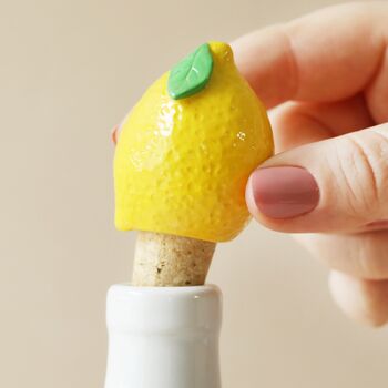 Lemon Cork Bottle Stopper, 3 of 6