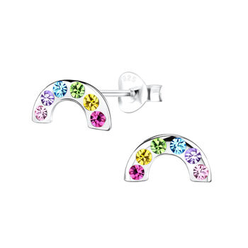 Sparkly Rainbow Sterling Silver Earrings, 3 of 5