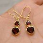 Red Garnet Teardrop Earrings: Silver Or Gold, Dangle Drop, January Birthstone Jewelry, thumbnail 1 of 11