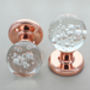 Rose Gold Copper Bubbles Glass Mortice Door Knobs, thumbnail 1 of 4