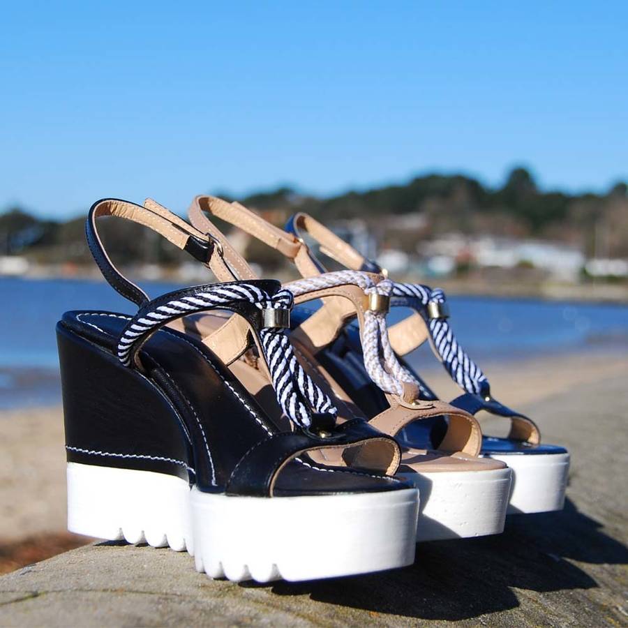 nautical wedge sandals