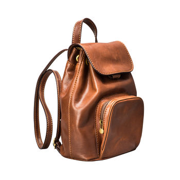 Classic Small Luxury Leather Backpack. 'The Popolo', 5 of 11