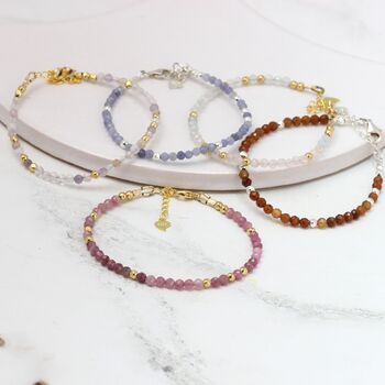 Tanzanite Adjustable Gemstone Bracelet In Sterling Silver Or Gold Vermeil, 5 of 9