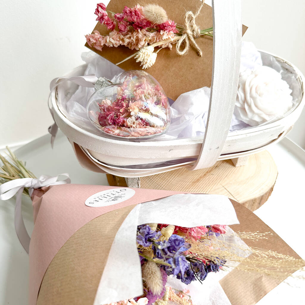 Dried Flower Gift Trugg Set By Ottilies Flowers | notonthehighstreet.com