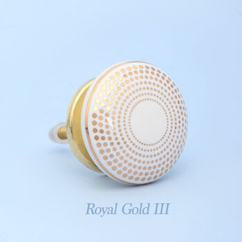 Royal Gold Ceramic Door Knobs Cupboard Door Handles, 5 of 10