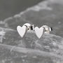 Tiny Sterling Silver Heart Studs, thumbnail 2 of 5