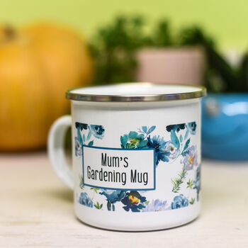 Personalised Mum's Enamel Gardening Mug, 3 of 9