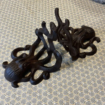 Cast Iron Octopus Decorative Bookends Set Of Two, 8 of 9