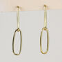 Minimalist Oval Dangle Stud Earrings, thumbnail 1 of 4