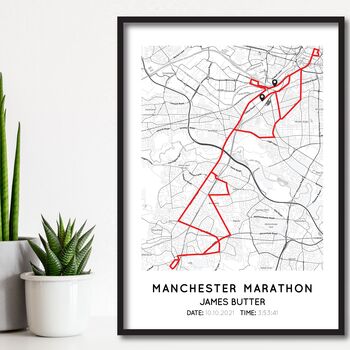 Custom Marathon, Strava Route Or Park Run Map Print, 7 of 8