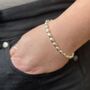 Sterling Silver Oval Bead Bracelet, thumbnail 2 of 3