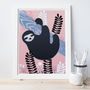 Sloth Hanging In A Tree Print, thumbnail 1 of 1
