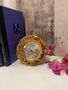Distressed Gold Round Flower Photo Frame, thumbnail 1 of 4
