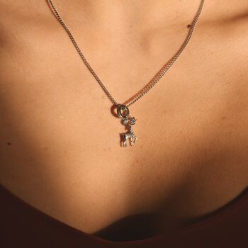 Deer Charm Necklace 925 Silver, 7 of 8