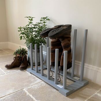 Whitsbury Wooden Boot Rack In Light Stone Grey, 6 of 10
