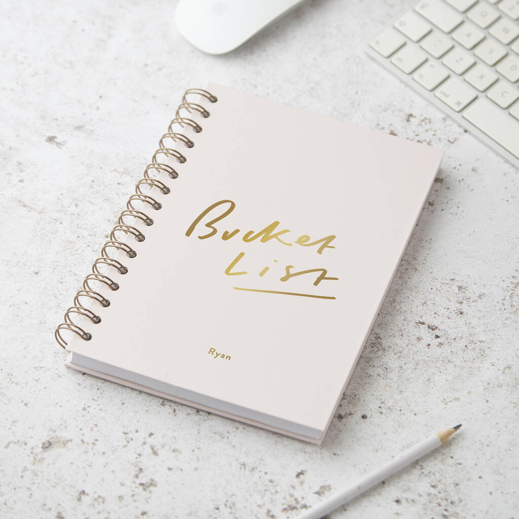 Bucket List Hardback Personalised Notebook By Old English Company