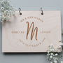 Personalised Initial Wooden Wedding Guest Book, thumbnail 1 of 3