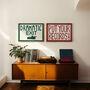 Retro Music Wall Art Put Your Records On Red Hand Painted Print, thumbnail 7 of 8