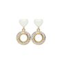 Gold Plated Crystal Enamel Heart Stud Earrings, thumbnail 2 of 6
