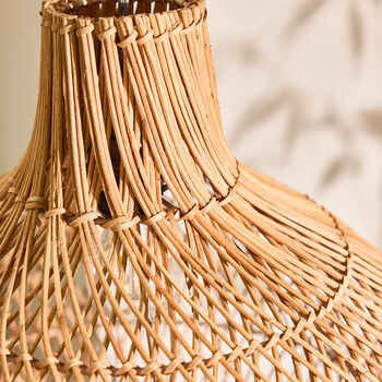 Rattan Teardrop Easy Fit Ceiling Shade, 3 of 4