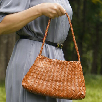 Hand Woven Vegan Leather Shoulder Bag, 12 of 12