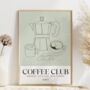 Coffee Club Print Gift For Coffee Lovers, thumbnail 1 of 7
